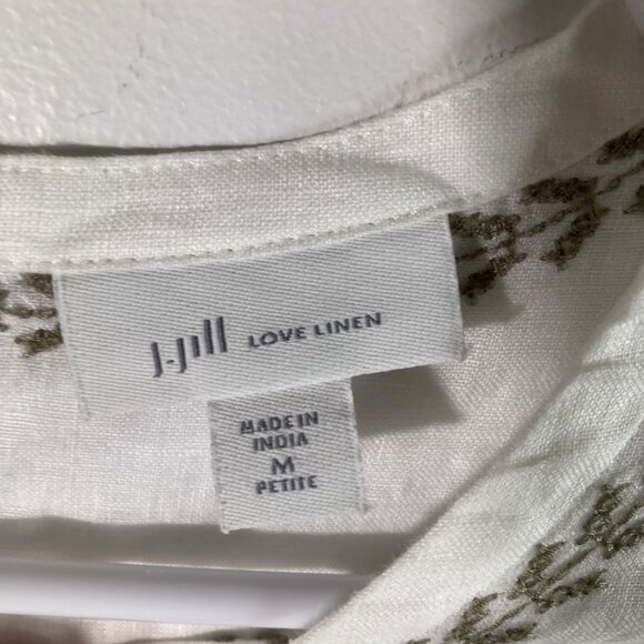 Womens J Jill Love Linen Linen Embroidered Striped Tunic 3/4 Sleeve MP - Picture 7 of 8